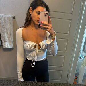 Convertible Tie-Front White Top